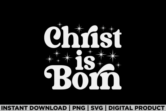 Christ is Born Christian Christmas Match Graphics