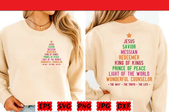 Christian Christmas Jesus Names Tree SVG Graphics