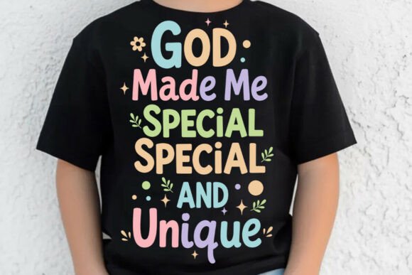 Christian PNG: God Made Me Special Graphics & T-Shirt Designs