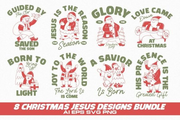 Christmas Jesus Designs Bundle: Graphics & T-Shirt Designs