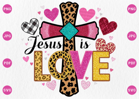 Jesus is Love Western Valentine Day PNG