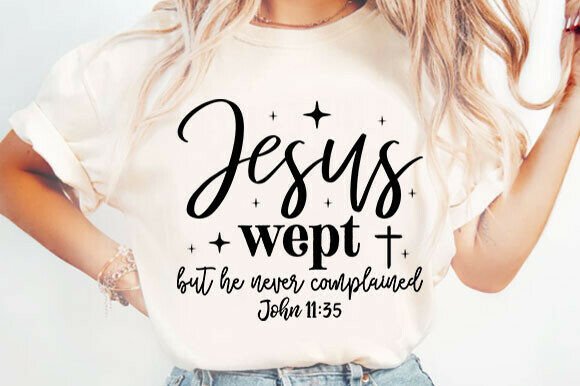 Jesus Wept Floral Christian PNG Graphics for T-Shirt Designs
