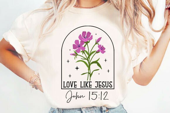 Love Like Jesus Scripture PNG Graphics for T-Shirt Designs
