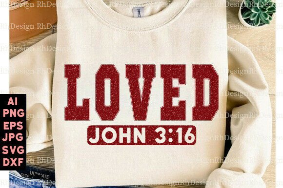 Loved John 3 16 PNG Christian Valentines Graphics