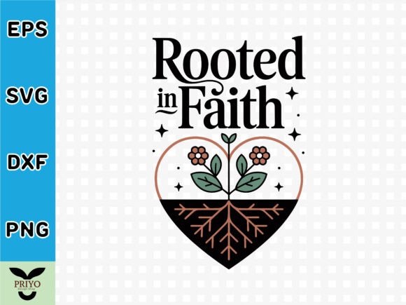 Rooted in Faith Boho Christian Graphics & T-Shirt Designs