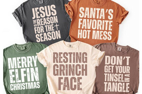 Trendy Christian Christmas Graphics for T-Shirt Designs